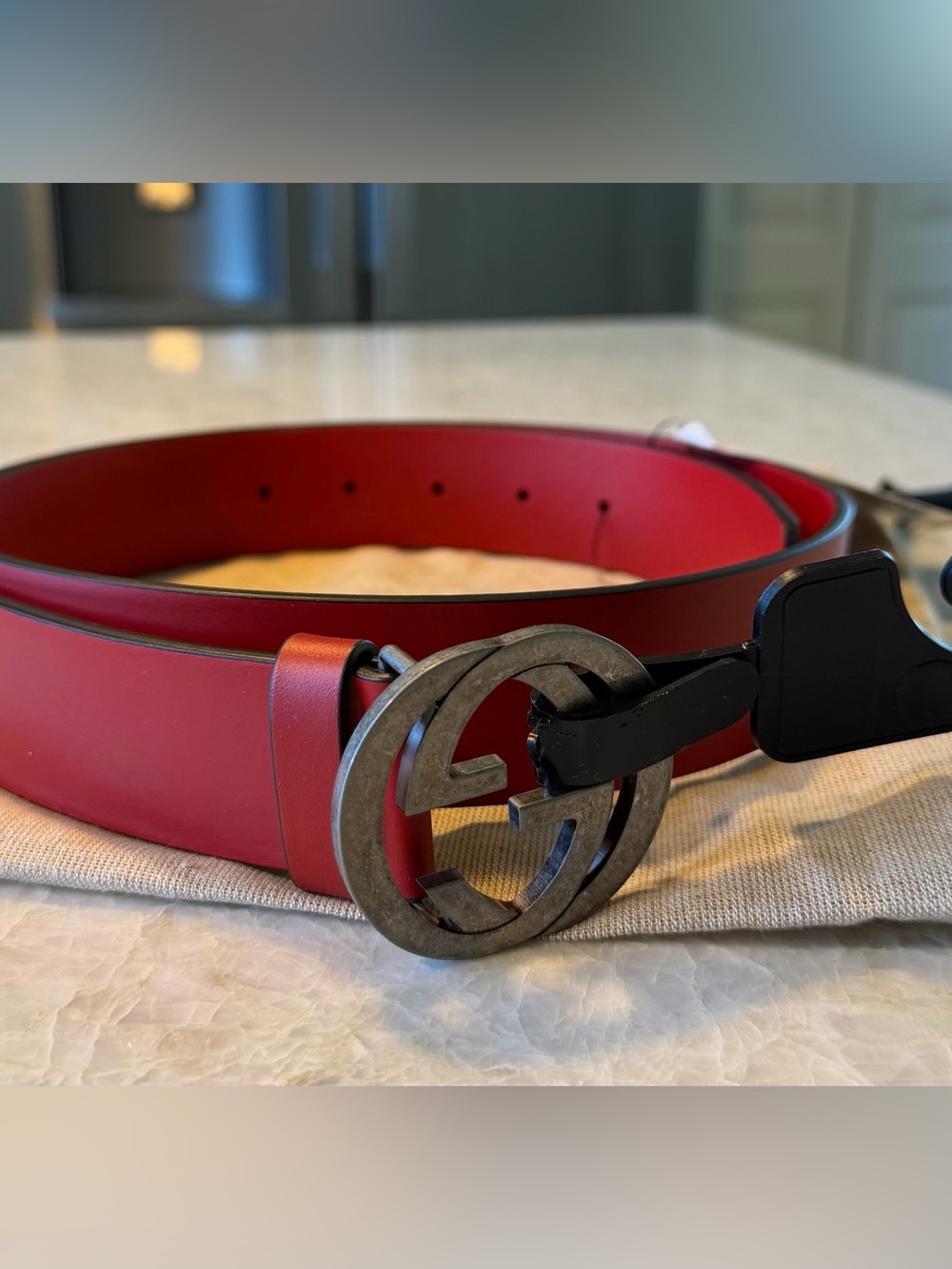 Authentic Gucci Leather Belt - Red - Size 95 - NWT and Dustbag